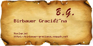 Birbauer Graciána névjegykártya